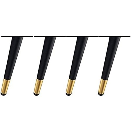 Sæt med 4 skråtstillede møbelben i metal, bordben, skabsben,