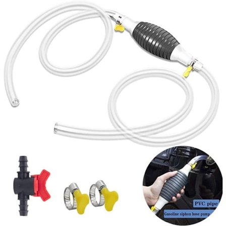 Manuell hävertpump för bränsle (1–3 m slang) – handpump med flödesventil för bensin, diesel, vattenöverföring_TF_TF