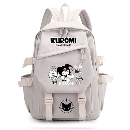 Ryggsäck för kvinnor: Ny söt Kuromi-ryggsäck, levereras med en gratis liten anka