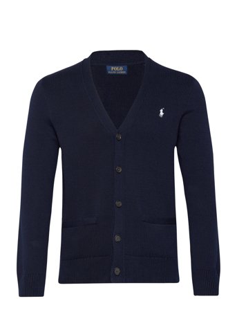 Polo Ralph Lauren Cotton V-Neck Cardigan - Navy - S