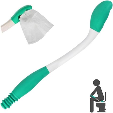 Toalett-hjälpmedel för baken - Toalettpappersklämma utan böjning