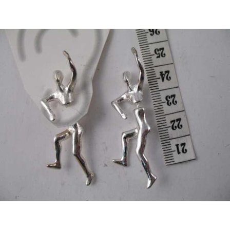 REA___ Vintage Manformade örhängen i silverpläterad metall
