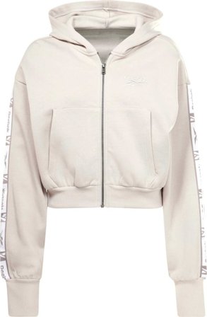 Reebok Women's Tape Zip Up Hoodie Women long-sleeved sweaters Beige XL