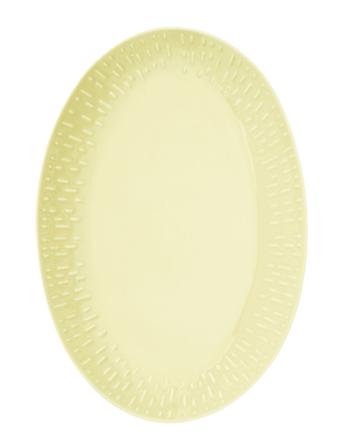 Confetti Oval Dish W/Relief 1 Pcs. Giftbox Home Tableware Serving Dishes Serving Platters Yellow Aida