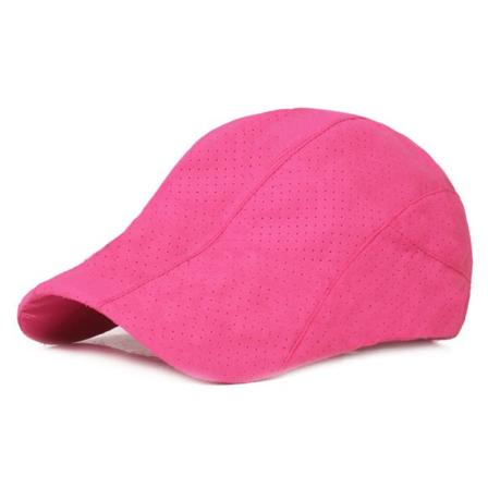 Baskerhatt Peaked cap herr andas basker vår och sommar utomhusresande-keps herr och dam hattar Rose Red Adjustable