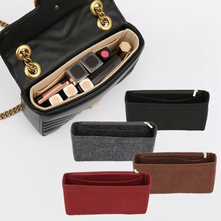 Filt stoffveske Liner Passer til luksusveske Insert Organizer Cosme - Perfet Khaki S