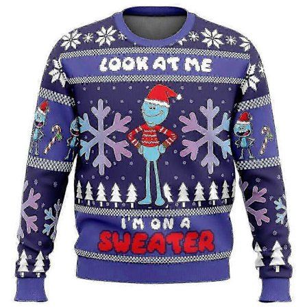 Pickle Rick Grim Julesweater Julegave Julemand Sweater Herre 3d Sweatshirt Og 2