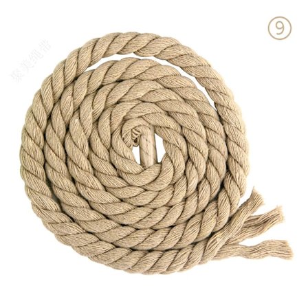 8mm x 20m 3-trådig flätad bomullsrep för hantverk, stickning och garn