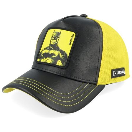 Capslab - Svart trucker Keps - Dc Comics Batman Black/Yellow A-Frame Trucker @ Hatstore