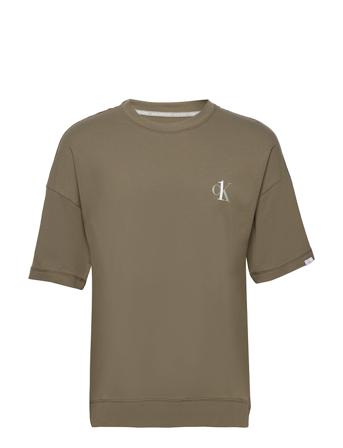 S/S Crew Neck T-shirts Short-sleeved Grön Calvin Klein