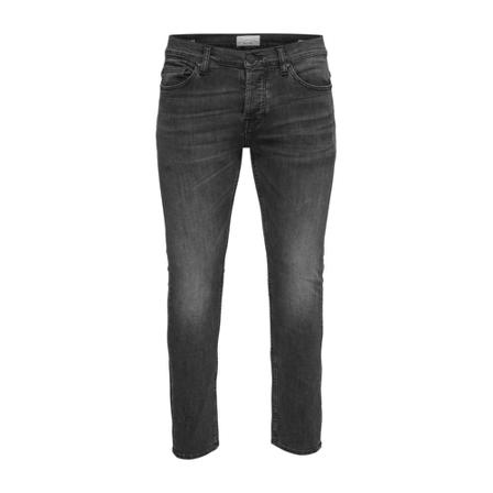 Only & Sons, Slim fit jeans Met zwarte wassing loom Zwart, Heren, Maat:W28 L30,polyester