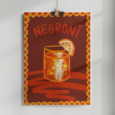 Cocktail Negroni Poster 50x70 cm