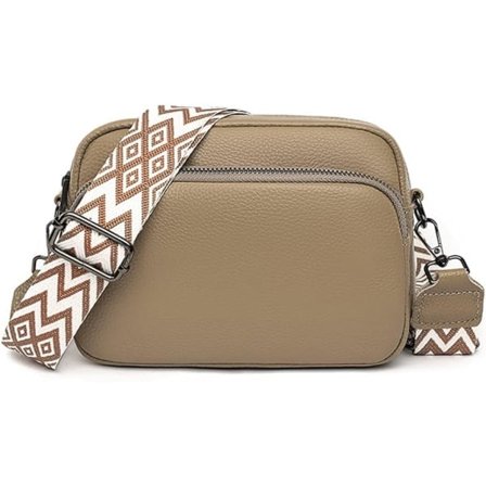 Skulderveske crossbody PU-lær khaki*QN