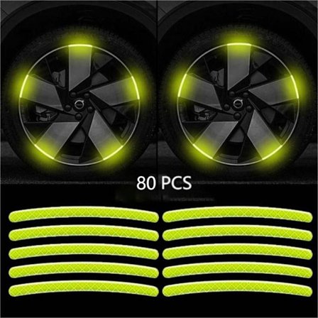 80 stk Hub-reflekterende klistremerke, dekorative strimler 1 1