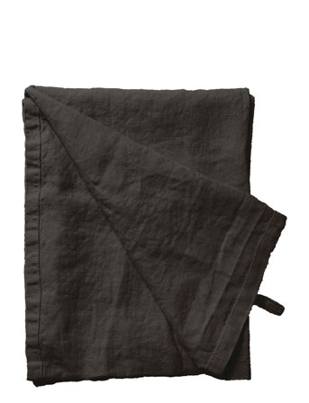 Au Maison Håndklæde-Hør Basic-Vasket - Black - 50X70CM