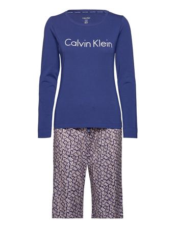 L/S Pant Set Pyjamas Blå Calvin Klein