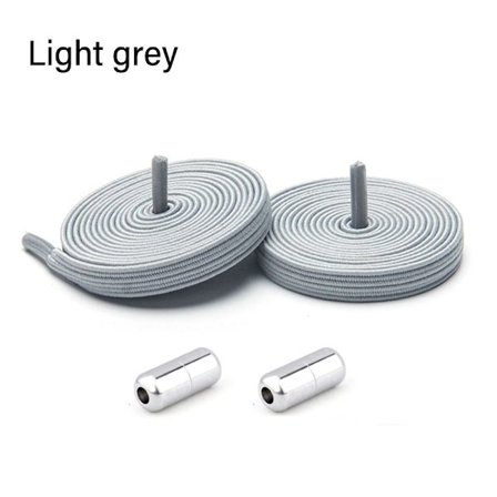 3 par No Tie Snørebånd Doven Snørebånd LYS GRÅ