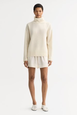 Soft Goat - Boyfriend Turtleneck - Kaschmirpullover für Damen - M - Feather White