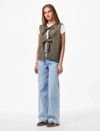 Pieces Pcsilly Sl Rev Tie Vest Knit Noos Bc - Brown - M