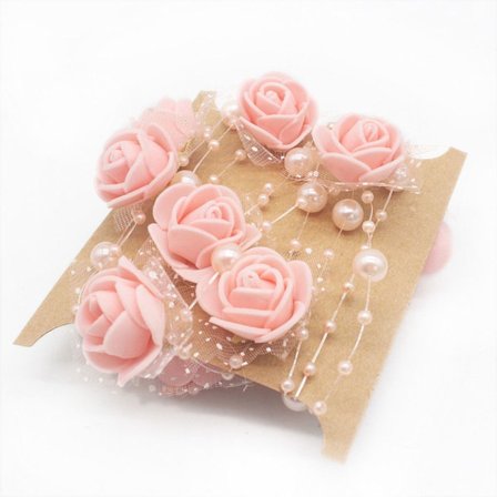 2 STK Kunstige Perler Perler Kæde Rose Blomster Guirlander LYS
