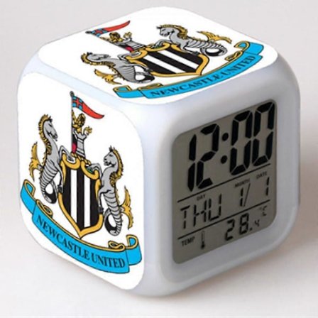 SSRGV Fodboldliga Farverigt Vækkeur, LED Digital Farveskiftende Firkantet Vækkeur, Kreativt Vækkeur Gave (form P)[HK]