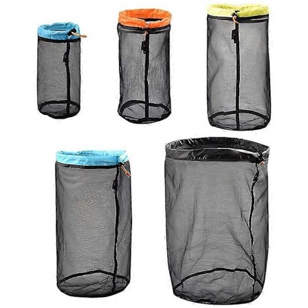 Netting Fyllpose Sett (&L&XL&XXL) Nylon Netting Snøring Oppbevaringspose, Egnet for Campingtur, Fottur