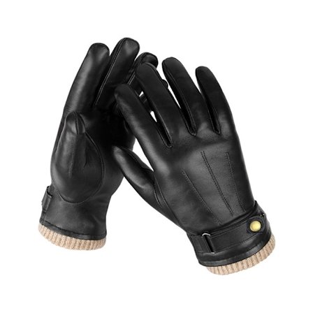 Herrhandskar i Läder - Vinterhandskar i Fårskinn Svart