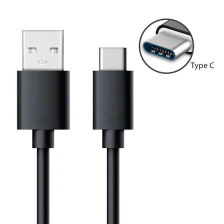 3 m USB-C 2,1 ampeerin latauskaapeli, Samsung, Android