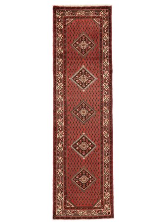 86X294 Tappeto Orientale Hamadan Passatoie Rosso Scuro/Nero (Lana, Persia)