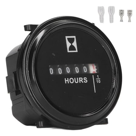 Universal Quartz Mekanisk Timeteller 99999.9 Timer AC DC 6-80V Fullstendig Forseglet Rund Måler
