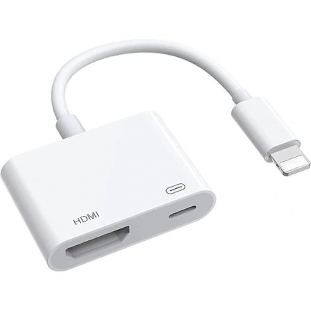 HDMI-adapter för iPhone till TV, 1080p Digital AV-adapter Kompatibel med iPhone och iPad (Måste anslutas till ström)
