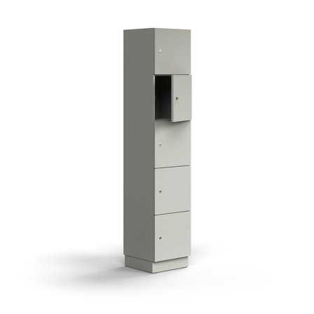 Schließfachschrank QBUS, 2025x400x420 mm, hellgrau