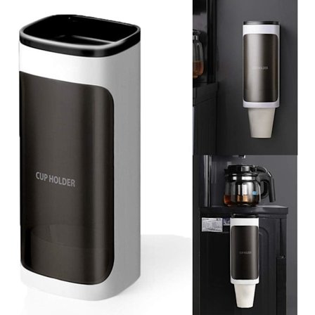 Automatisk kopdispenser, papirkopholder til vanddispenser, engangs papirkopholder opbevaringsstativ, hvidt enkelt rør