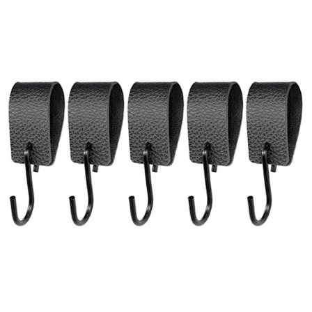 5 stk. S-formet PU-skinnhenger utendørs campingkrok hjemmeoppbevaringsorganisatorer