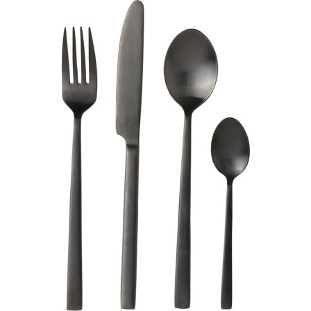 Bitz Ruokailuvälineet, 16 osaa - musta