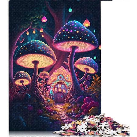 Sjove puslespil til voksne 300 brikker Gnomeskoven Hytte puslespil til træpuslespil Julegavepuslespil WD128[D]