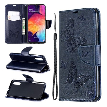 Butterfly Samsung Galaxy A50 kotelot - Sininen