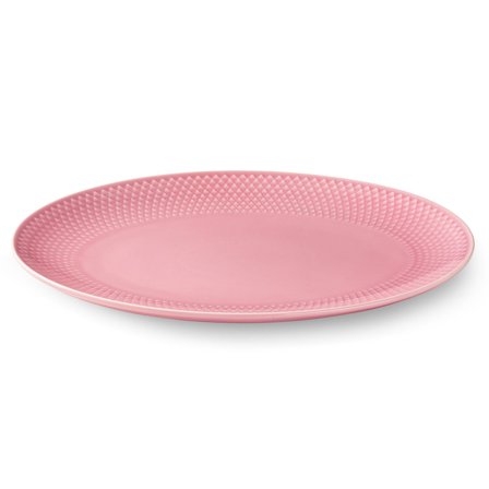 Lyngby porcelæn Rhombe Color ovalt serveringsfad, rosa | KitchenOne