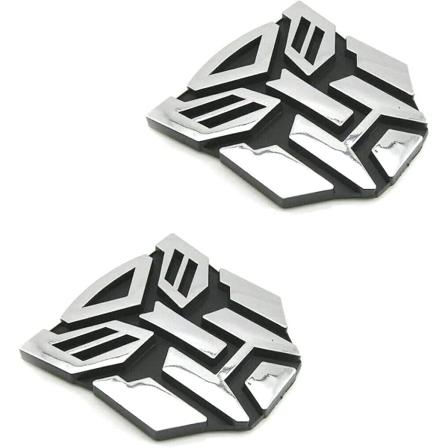 Autobot-tarrapari autoon, kromattu viimeistely, PVC-autoembleemit, Transformers Autobot -auton lisävarusteet