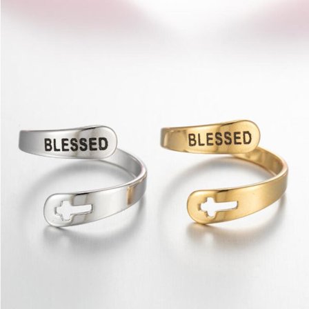 Personlig omslagsring Graverad ring Dubbelring Stapelbara ringar