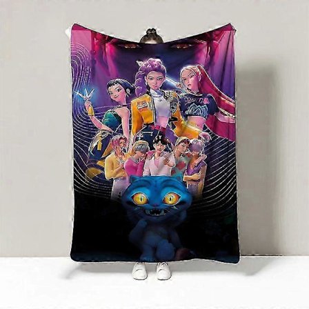 K-pop Demon Hunters -teemainen flanellipeitto lounastaukoon, päiväpeitto, sohvapeitto_Edulliset lahjat 130x150cm