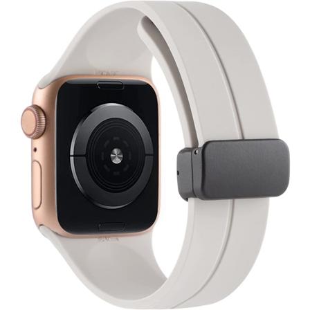 Silikon Sportband Kompatibel med Apple Watch 38mm 40mm Starlight 42mm/44mm/45mm/49mm