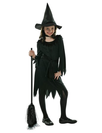 IPK | Children's Witch Costume; Dress, Hat And Belt 128-134 Cm | 116/128CM