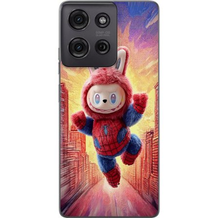 Kompatibel Mobilcover til Motorola Moto G75 Sovende hvalp med briller på en bog hyggeligt varmt motiv med studiefølelse charmerende dyremotiv med b