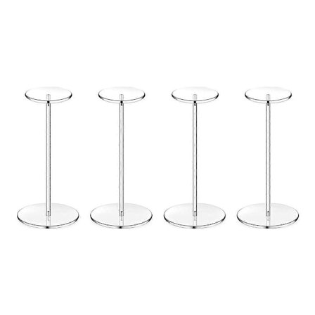 4 Set Akrylhattställ Klar Sockel Displayställ Basebollhattställ Runda Akrylhöjare för Displayhatt