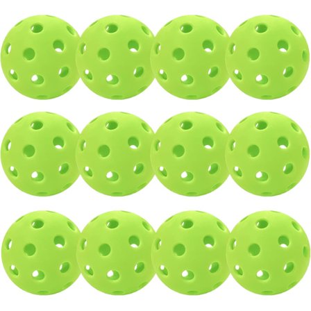 12 stk. Pickleball bolde til udendørs brug med 40 huller til træning