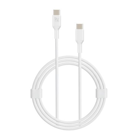 Rvelon USB-C till USB-C Kabel 1m - Vit