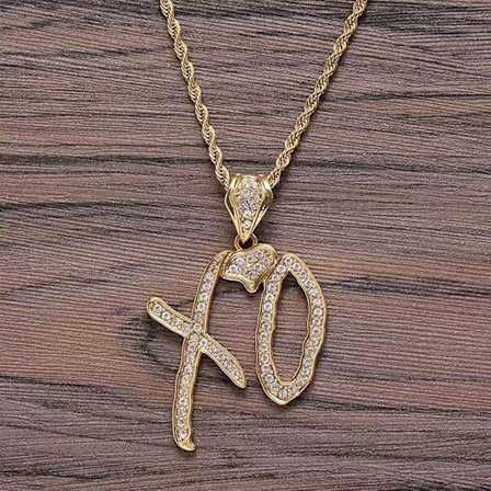 Nytt hiphop-hänge engelsk bokstav XO kreativ nisch temperament hänge hiphop halsband (guld)