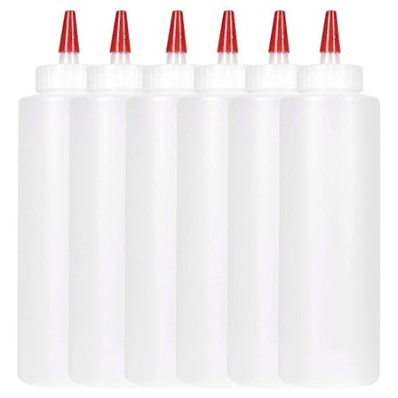 6 stk. Klemflasker for sauser - 16 oz - Beholdere for ketchup, grillmat, S