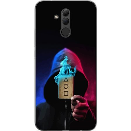 Kompatibelt Mobilskal till Huawei Huawei Mate 20 lite Squid Game Netflix affisch koreansk överlevnadsdrama serie mask huva kort retro fanart design u